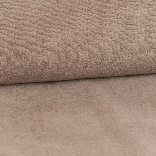 SCHÖNER LEBEN. Tela de rizo de bambú Terry Velvet Bamboo, suave, monocolor, color topo, 1,5 m de ancho