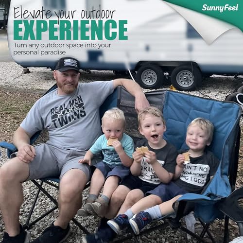 Image of SUNNYFEEL Folding Double Camping Chair Oversized Loveseat for Adults