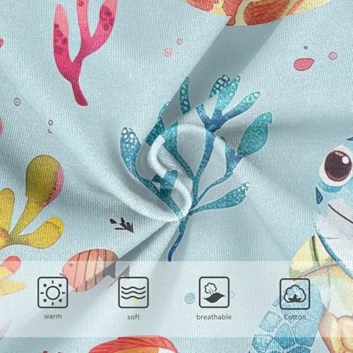 Cute Cartoon Turtle Blue Cotton Toddler Underwear, Girls Briefs, 2T–8 Years3