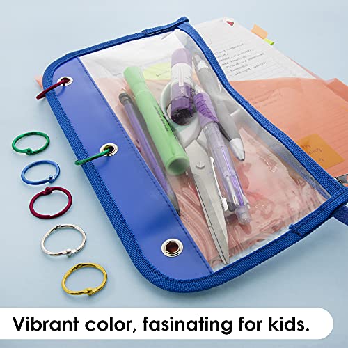 Bazic Loose Leaf Binder Ring 1" Assorted Color, Book Rings Binder Rings, Steel Metal Ring For Flash Cards, Index Card, Keychain (10/Pack), 2-Packs #TOP3