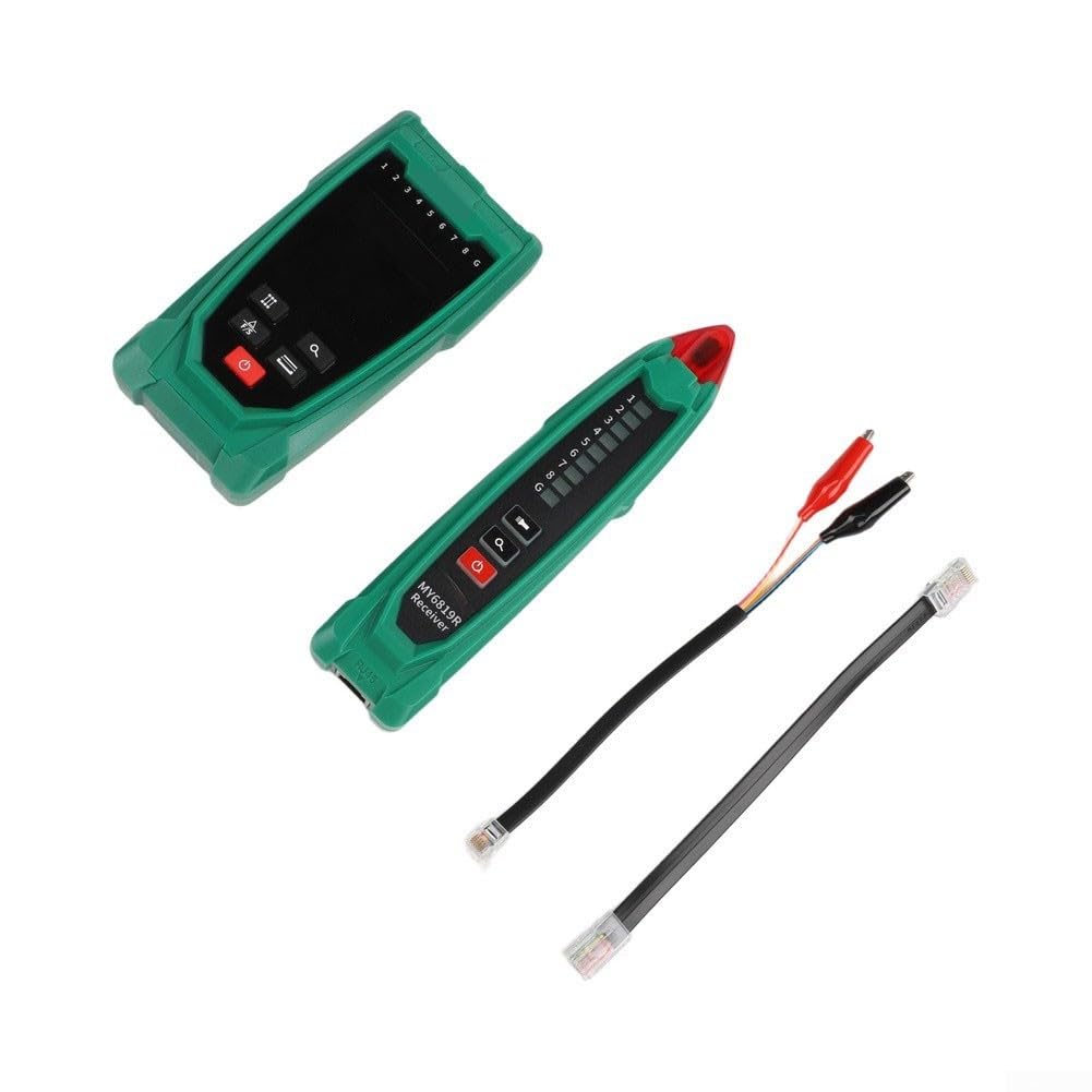 Detector de cables MY6819 con digital y analógico, detector de cables para cables ocultos de hasta 2 m de profundidad, cabezal de prueba flexible con lámpara, prueba de continuidad para instalación