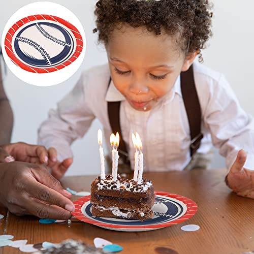 jojofuny 24 peças Bandejas de aniversário Talheres Papel Festa Esportes Padrão Criativo para Tema De