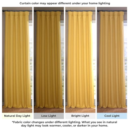 Image of HPD Half Price Drapes - Faux Linen Curtains for Living Room (1 Panel) - 100W X 96L - Extra Wide Textured Room Darkening Curtains for Bedroom 96 Inches Long - Drapes for Home Decor, Graphic Gold
