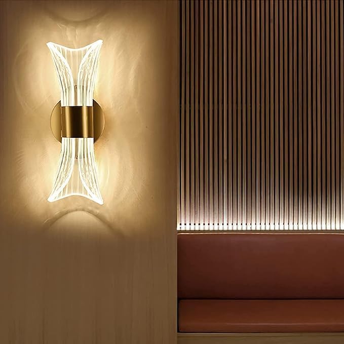 Image of Acrylic 10W Curvy Style 3 Color LED Wall Light for Living Room & Bedroom Decorative Wall Lamp for Home Decor (6081 LED WALL)