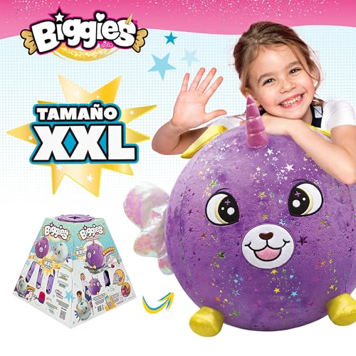 Peluche géante Biggies pour décorer la chambre de fille de 3 ans jouet surprise lilas - 3