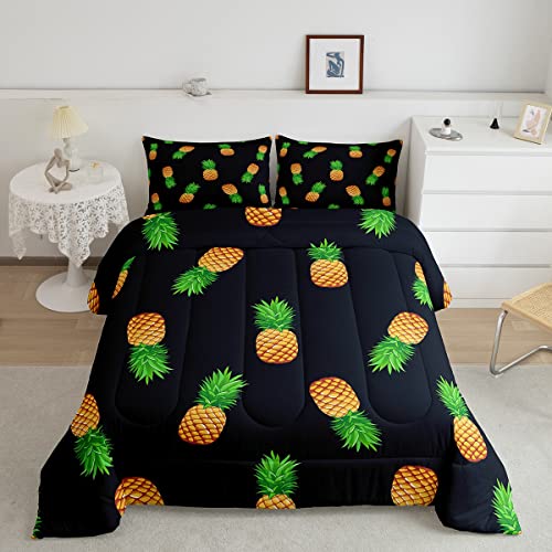 Pineapple-Kids-Bedding-Set-Full-Size-Tropical-Fruit-Print-Fabric-Comforter-Set-for-Women-Men-Boys-Fresh-Pineapple-Soft-Lightweight-Comforter-Quilted-Bedroom-Decor-Comforter-Inner-Fill 51p0AlfGTwL