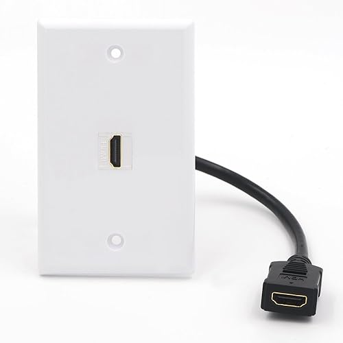 Miniatura 7 de VCE Paquete de 5 conectores HDMI Keystone, hembra a hembra, cable HDMI Pigtail 4K HDMI Jack de pared para placa de pared Keystone, 6 pulgadas