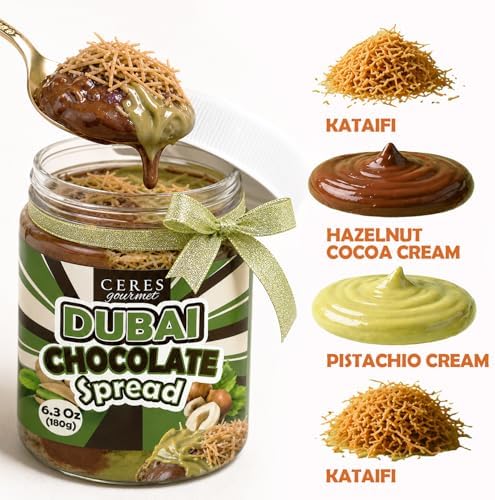 Dubai Chocolate Spread – 6.35 oz Jar with Pistachio, Kataifi & Gourmet Dubai Chocolate Filling for Pancakes, Breakfast, Snacks, and Desserts - 2