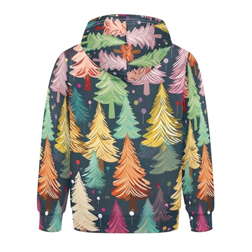Kids Hoodies Sweaters Christmas Xmas Trees Hooded Sweatshirts with Big Pockets for Boys Girls B04002962