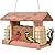 Solution4Patio US Cedar Hopper Bird Feeder for Outdoors Hanging, Handcrafted Wood Double Suet Cage & Clear View Windows, Squirrel-Proof Wild Bird Feeder for Cardinals, Finches, Chickadees