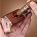 Butane Cigar Lighter, Windproof Jet Flame, Adjustable Flame, Visible Fuel Tank, Refillable, V-Cut Cigar Cutter Included. A Perfect Gift.(Brown)