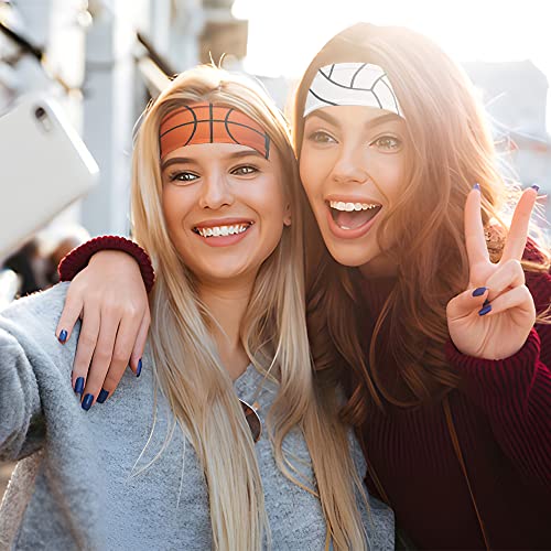 Soewiou 5 Pack Wide Headbands For Women, Thick Ball Print Elastic Head Wrap Hair Band For Girls, Non Slip Fashion Hair Accessories Bandana For Yoga Running Sports Workout Gym Travel, 5 Styles #TOP5