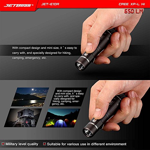 Jetbeam E10R, torcia a LED Cree XP-L HI da 650