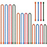 16 PCS Silicone Cable Ties Steel-Core Reusable Twist Ties Cable Tie Straps for Organizing Bundling and Holding All Purpose Bendable Cord Tie for Indoor and Outdoor 6 12 18 24 inch (4 Colors)