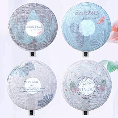FOMIYES 4 STKS 45 cm Cartoon Plant Patroon Fan Net Grip- Proof Ventilatorkap Veiligheidsnet Ronde Ventilator Mesh Fan Cover voor Thuis Dagelijks Gebruik Decoratie Fan - Image 5
