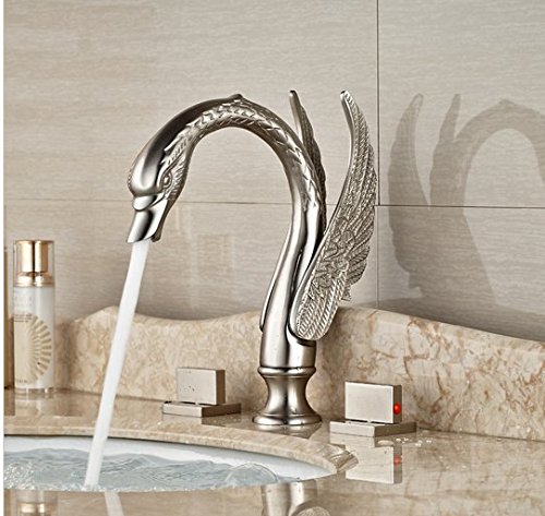 Mitigeur de lavabo col de cygne double poignée pour remplacer un vieux robinet