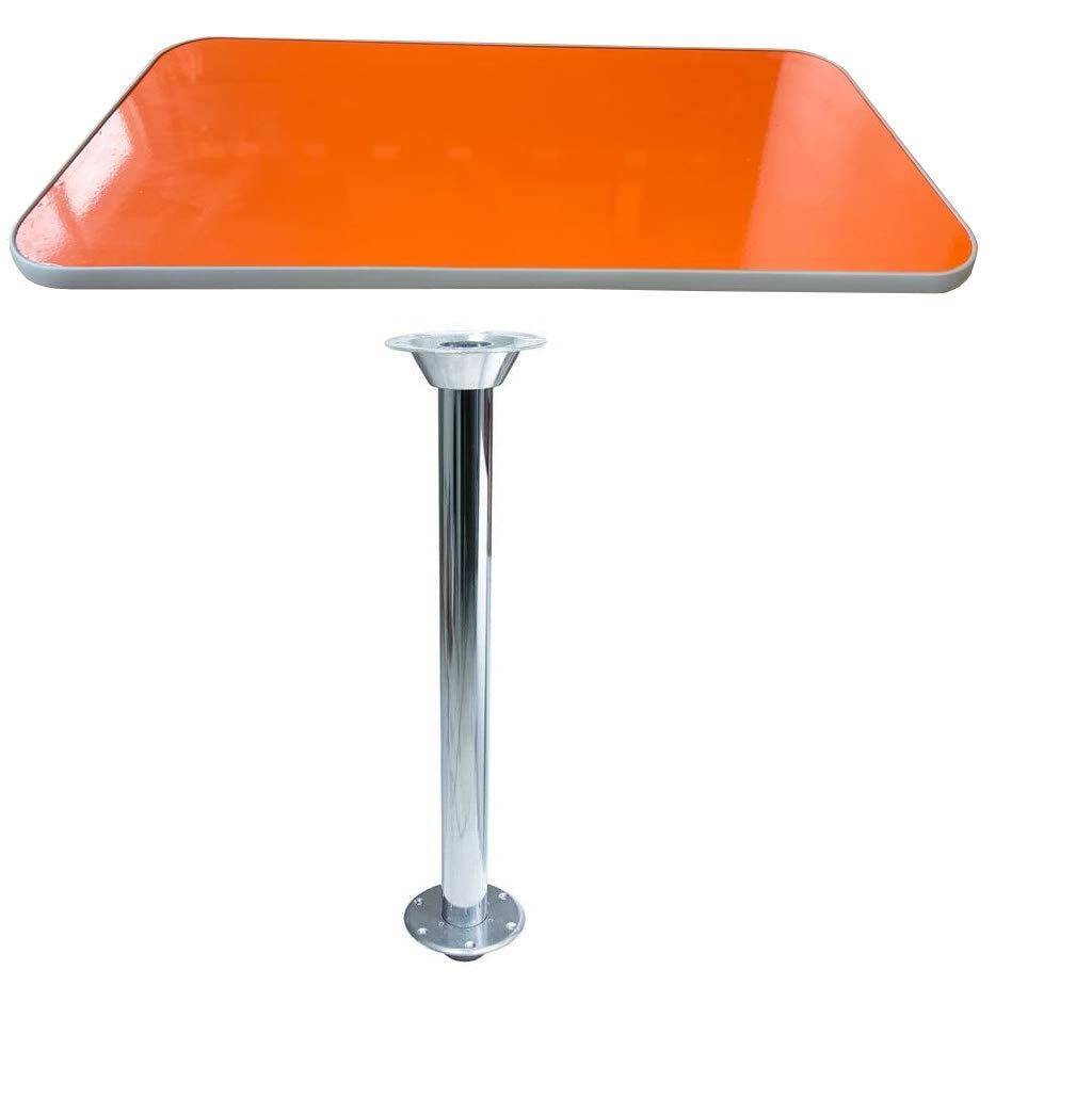 Lusso Floor Mount ISLAND FREE STAND LEG + TABLE Caravan Campervan Grey/Orange Glitter