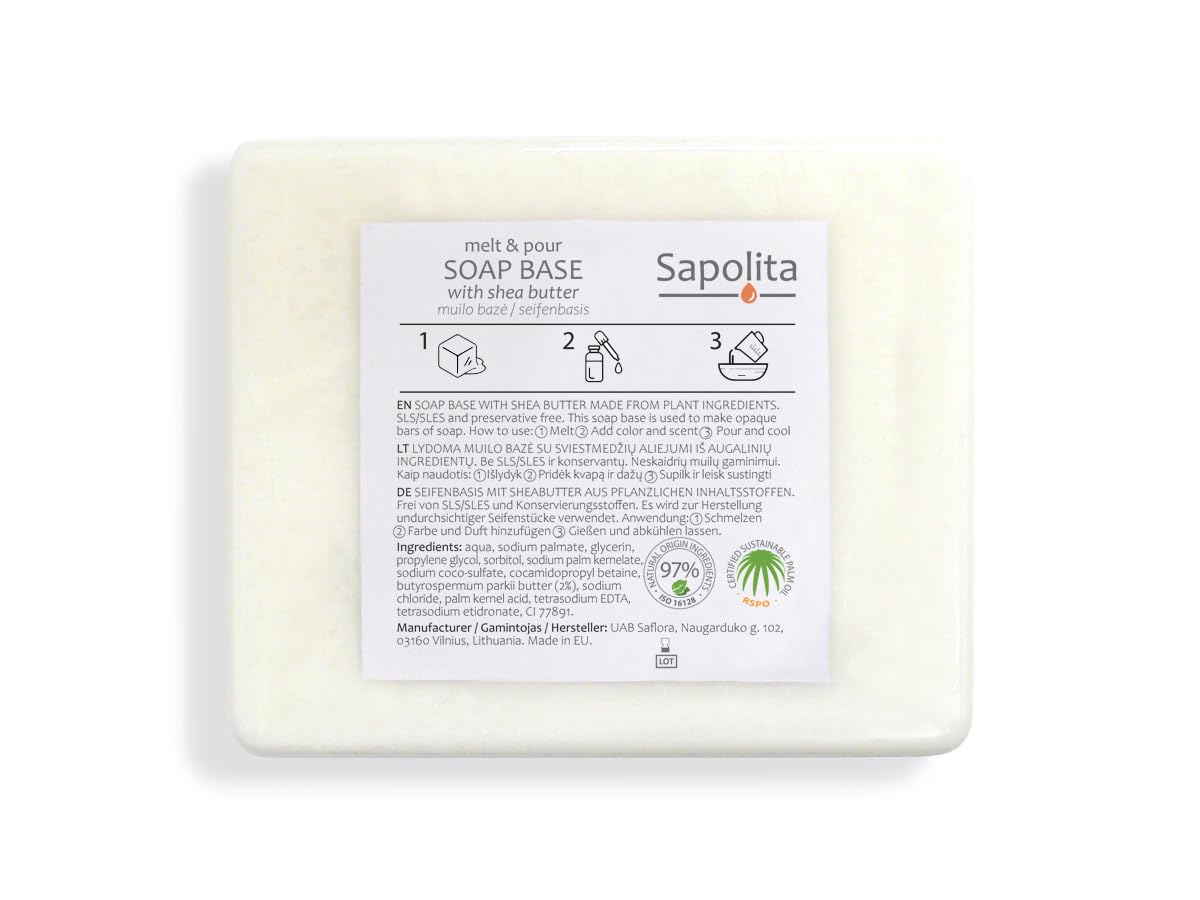 10 kg Sheabutter Seifenbasis zur Seifenherstellung Glycerinseife Rohseife - Weiß (SLS-Frei)