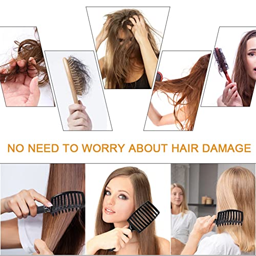 Pop Magic Detangling Hair Brush for Women and Kids Boar Bristle Paddle Brush for Blow Drying Wet Hair, Long, Thick, Curly - Image 2