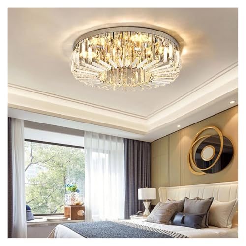 Plafonnier LED cristal D60cm lustre chic pour salon