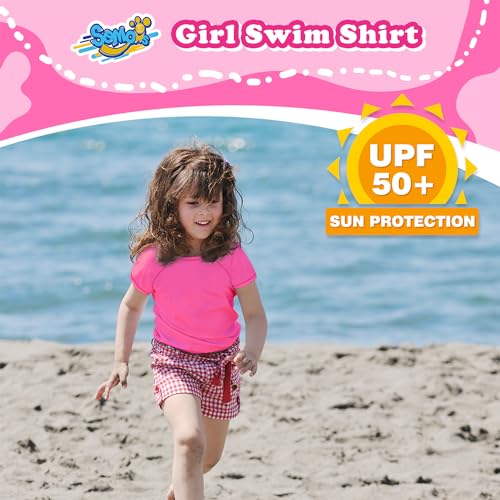 Image of Semois Boys Rash Guard Swim Shirt Short Sleeve Swimwear Toddler Kids Youth Rashguard Water Shirt UPF+ 50 Quick Dry Shirt
