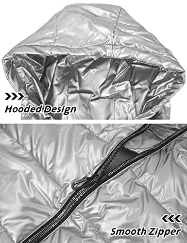 Happy Cherry Packable Puffer Sleeveless Jacket For Kids Waterproof Light Zip Up Vests For Baby Toddler Boys Girls Breathable Metallic Warm Down Coats Outerwear Silver thumb #4