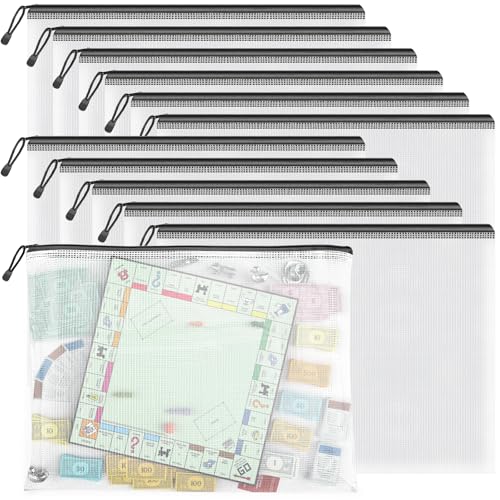 A3-Kunststoff-Brieftaschen – 12 Stück Druckverschlussbeutel aus Kunststoff, Dokumentenmappen für Schule, Bürobedarf, Haushalt, Kosmetik und Kreuzstichprojekte, Schwarz