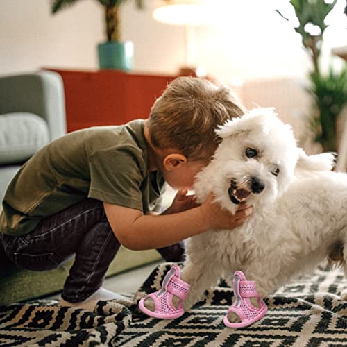 Sapatos de verão para cães, de malha respirável, sapatos de cachorro para passear, pavimento quente,
