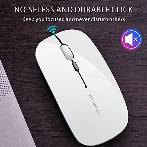 Uciefy Q5 Slim Rechargeable Wireless Mouse, 2.4G Portable Optical Silent Ultra Thin Wireless Computer Mouse With Usb Receiver And Type C Adapter, Compatible With Pc, Laptop, Desktop (Pink) #TOP6