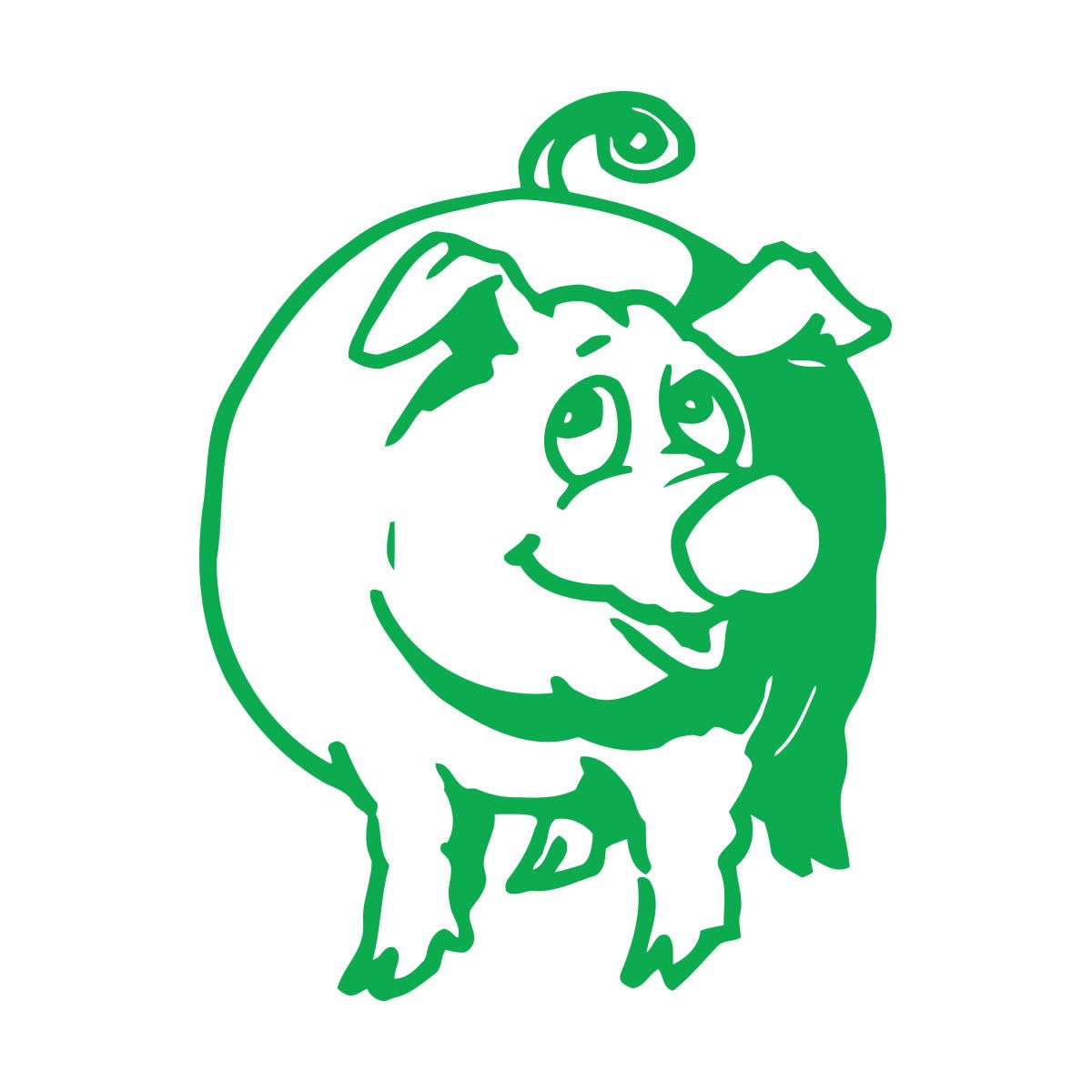 Pig Vinyl Wall Art Stickers Living Room Decoration Funny Animal Wall Decals Farm VilDecor Mural Cute Removable Sticker Small - 42x55cm — image 1