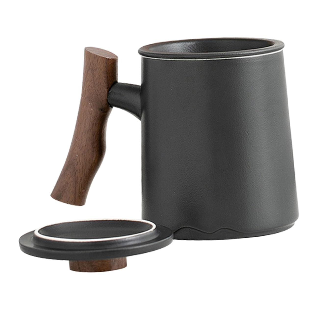 SHOWERORO Taza De Cerámica Grande Con Tapa y Filtro Para Café Infusiones y Té Para Hogar y Oficina