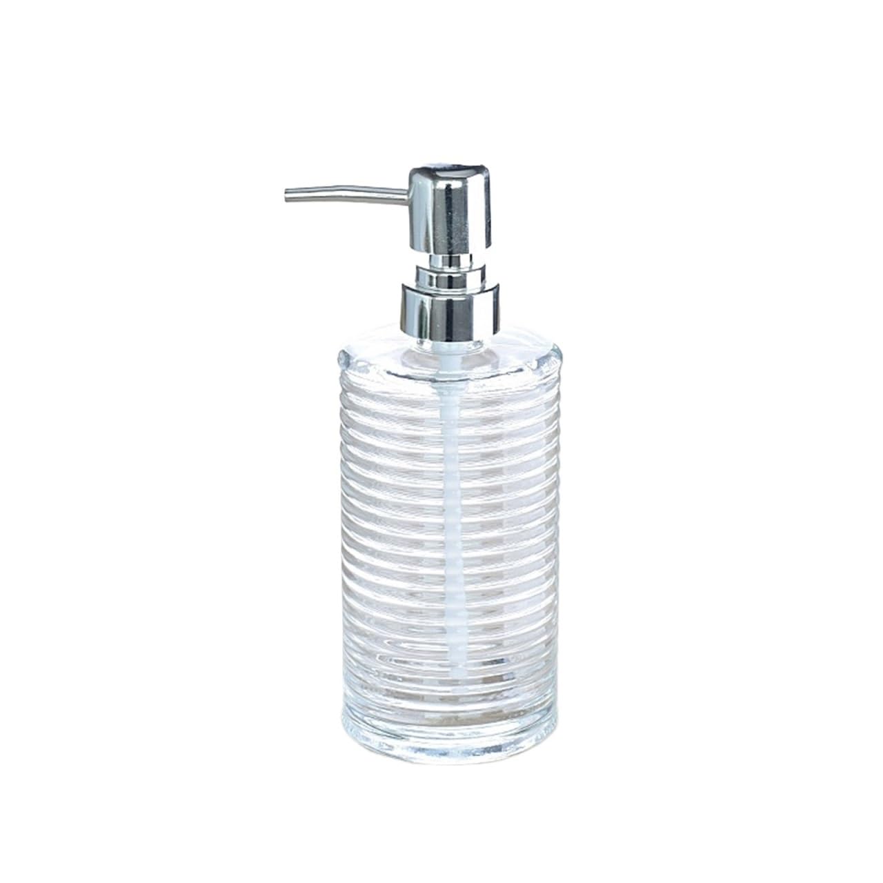 Empty Barthroom and Dish Glass Soap Dispenser Bathroom Decor for Counter(Clear2)