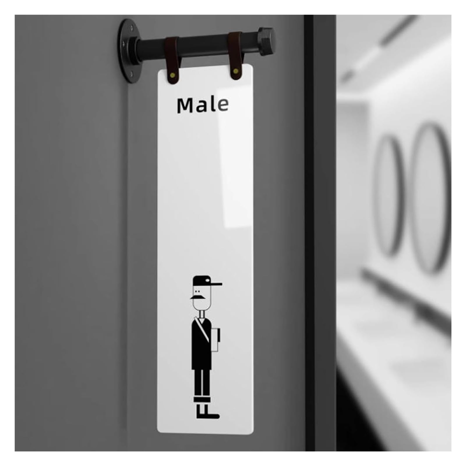 Carteles para aseos, Montado en la pared, decoración de puerta baño, cafeterías, 21 cm x 53