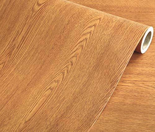 Peel Stick Wood Grain Wallpaper Countertop Paper Funitures Decorative Vinyl Stickers,15.8inch by 79inch - Thumbnail 2