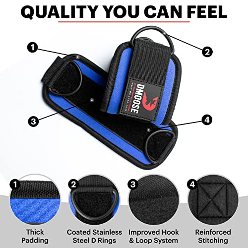 Dmoose Ankle Strap For Cable Machine Attachments - Gym Ankle Cuff For Kickbacks, Glute Workouts, Leg Extensions, Curls, Booty Hip Abductors Exercise For Men Women #TOP2