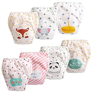 JackLoveBriefs Baby Kleinkind Töpfchen Unterwäsche Töpfchen Trainingshose (1 bis 6 Jahre， 7 Stück), Verschiedene Farbe und Motive, Herrsteller Gr. 90