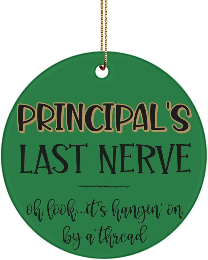 Principal Ornament Thank You Appreciation End of School Funny Christmas Idea 3 Inch Ceramic Xmas Tree Decor for Men Women Him Her