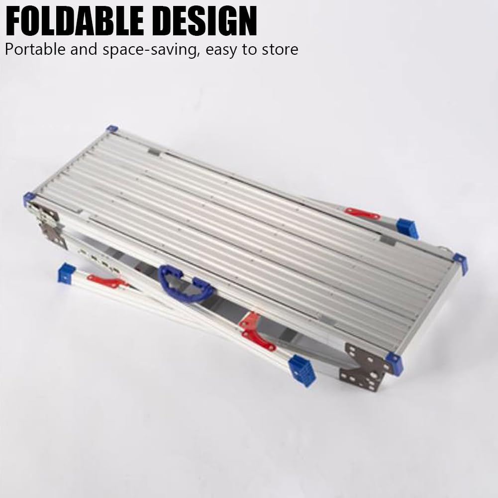 Heavy-Du - Scaletta pieghevole in alluminio leggero, sgabello regolabile per pittura, cartongesso e costruzione, banco da lavoro industriale portatile da 76 cm