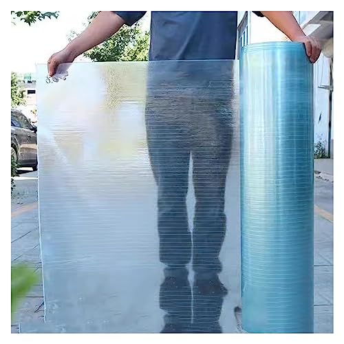 Plaque de toiture ondulée en polycarbonate de 0,8 mm - Panneaux d'isolation résistants aux chocs pour abri auto et balcon - Couverture durable pour auvent de jardin (1,5 x 8 m)