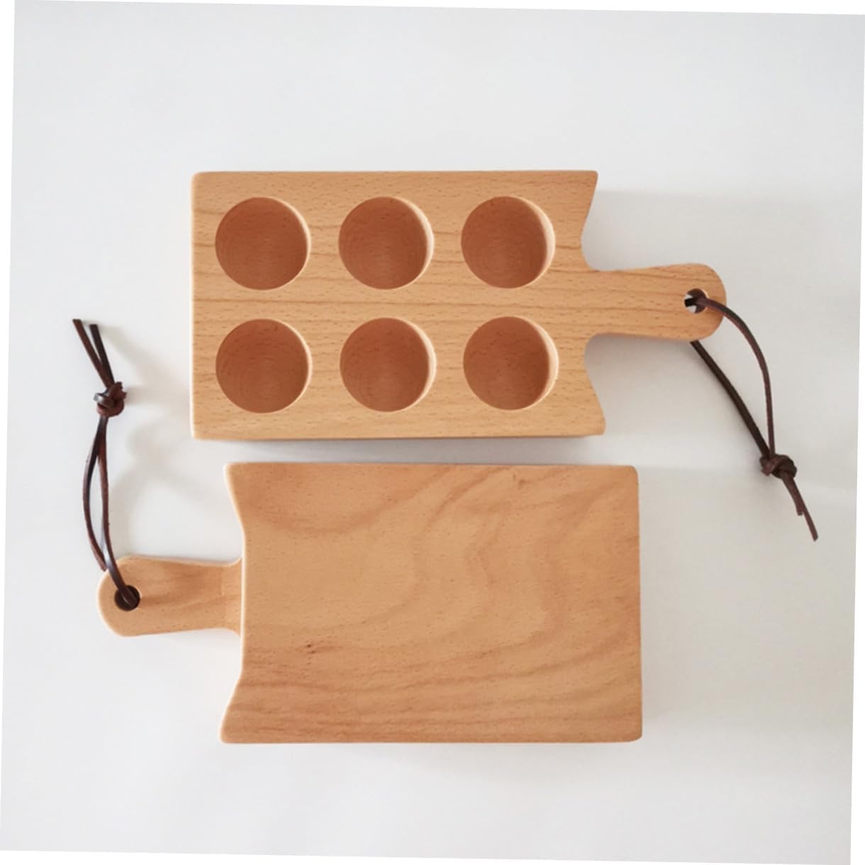 UPKOCH Wooden Egg Tray Egg Organizer Six Compartments for Refrigerator and Desktop Storage for Home and Reliable Design