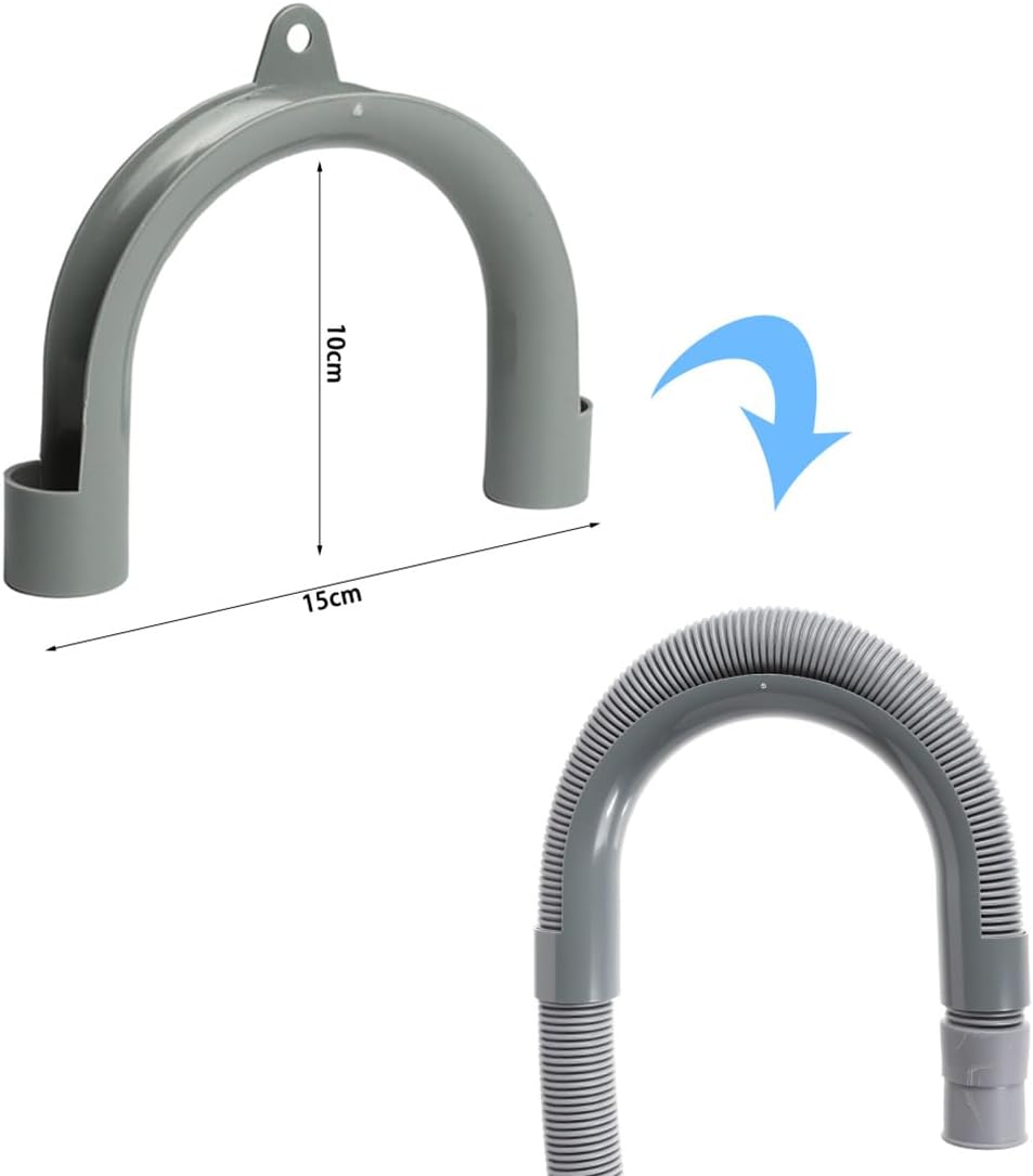 Washing Machine Drain Hose Universal 11.4 FT Dishwasher Drainage Hose Flexible Corrugated Washer Hose Extension Kit with 1 U-Bend Holder, 1 Extension Adapter and 4 Steel Clamps