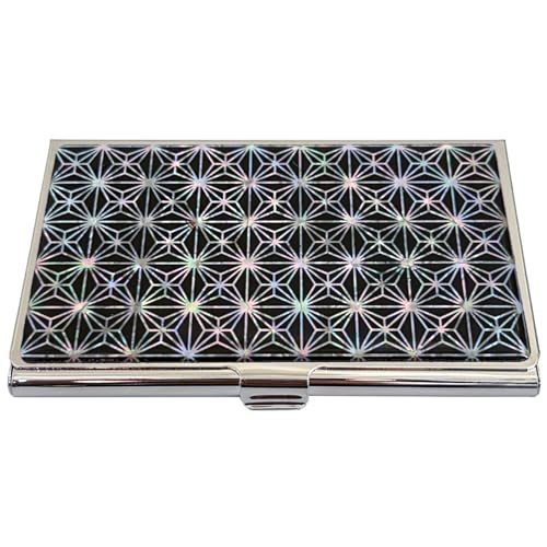 Image of Mother of Pearl Business Card Case Credit Id Name Holder Travel Wallet Art Painting Design Metal Stainless Steel Engraved Slim Purse Pocket Cash Money Wallet (N-Mum Bold)
