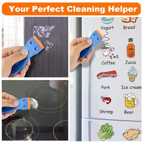 Image of NEXT GEEK Cleaning Scraper Tool Single Edged Multipurpose Labels, Sticker Remover 10 Piece Plastic Blades