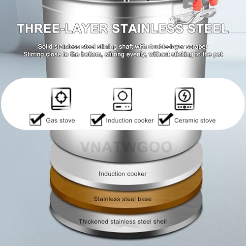 Cocina de agitación comercial, máquina de mezcla automática de acero inoxidable con velocidades ajustables para preparación de salsa a granel