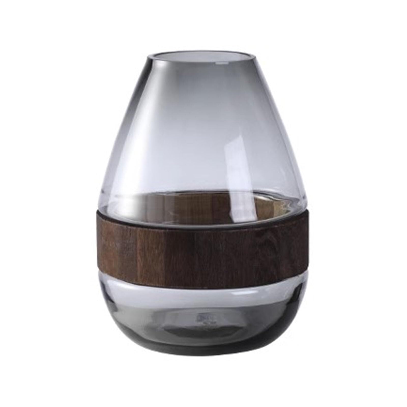 Unique Round Vase With Solid Wood Shape Creative for Hydroponic Flowers Aesthetic Room Decor(A1,H 26CM)