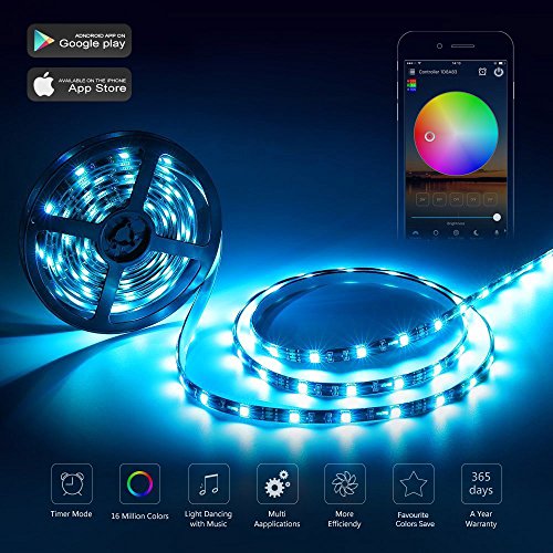 Led Wifi Controller, Rgb Led Light Strip Voice Control From Alexa & Google Home, Wifi Wireless Smart Controller With Free App Via Ios Or Android Smartphone #TOP1