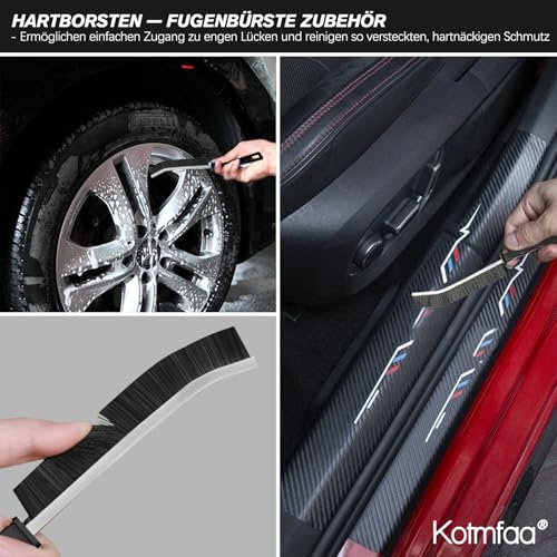 Kotmfaa Auto Reinigung Pinsel Set | 8X Detailing Bürsten in Weich - Mittel - Hart | ultraweich Detail Brush, Felgenbürste… – Ansicht 6