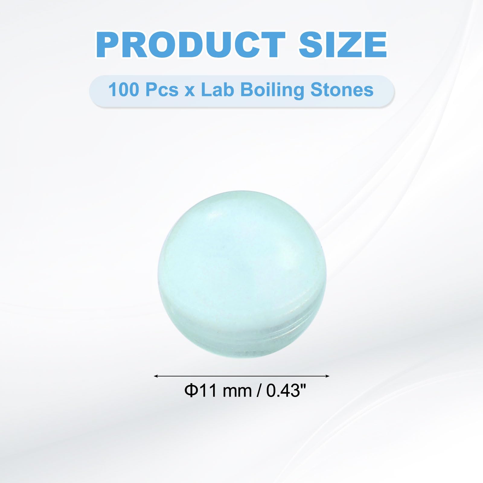 QUARKZMAN 100Stk 11mm Labor Siedesteine, Feste Runde Klare Glas Siedeperlen, Hochpräzise Natronkalkglas Perlen Für Flaschenschütteln Mischen Laborversuche