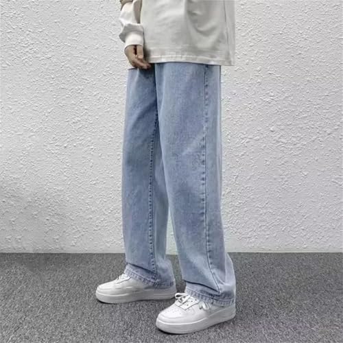 Men's Casual Long Baggy Jeans Vintage High Waist Straight Leg Jeans with Pockets3