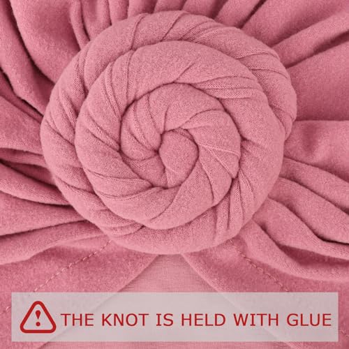 Image of DRESHOW 5 Pack Knotted Headwraps for Women African Turban Pre-Knotted Beanie Headwraps Hair Covers